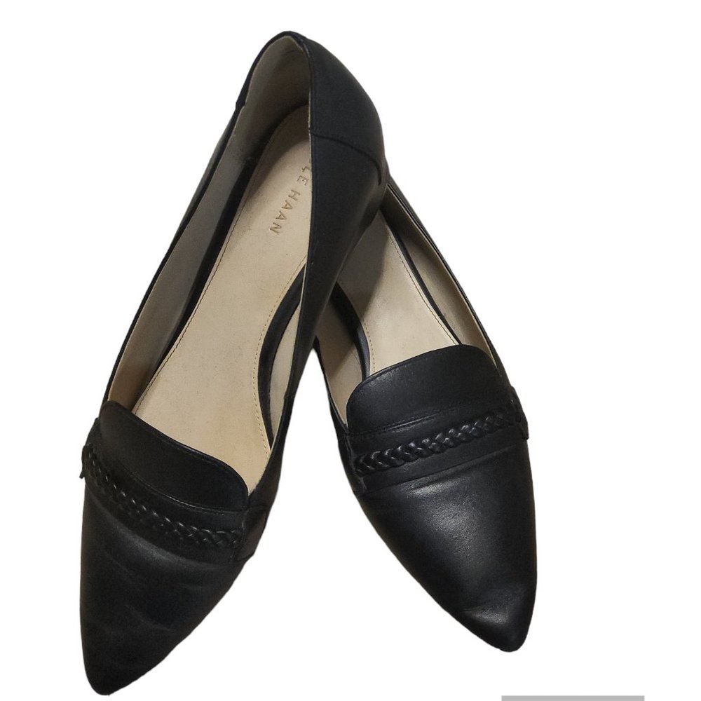 Cole Haan Pointy black leather nice flat size 37